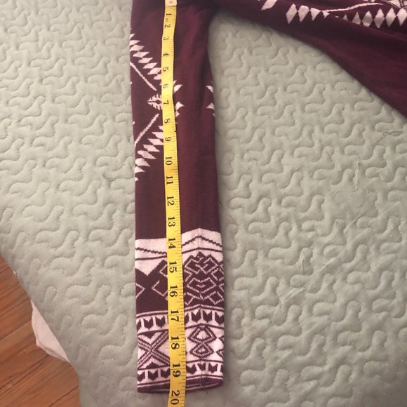 Pink Republic Burgundy/cream Aztec design Sweater Size S - Picture 11 of 11